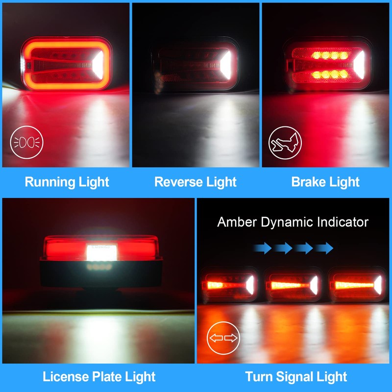 SUPAREE Wireless Magnetic Trailer Tail Lights Kit, LED Rechargeable Tow