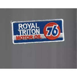 Union 76 New 1 3/8 x 3 1/4" Royal Triton 76 Motor Oil Iron on Patch Free Ship