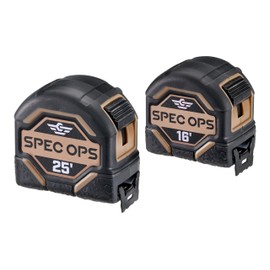Spec Ops Tools 16-Foot & 25-Foot Tape Measure Tool Set, 1 1/4" Double-Sided Blade, Military-Grade Composite Case, 3% Donated to Veterans