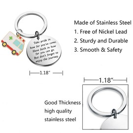 FUSTMW Ambulance Keychain Ambulance Driver Gifts First Responder Appreciation Gifts Emergency Medical Technician Gifts, Ambulance Keychain, Large