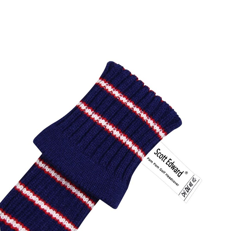 濃い色明るい色のストライプゴルフのニットヘッドカバー 、3枚セット 、ドライバー、フェアウェイウッドとハイブリッドut (ファインストリーク)