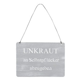 Set of 3 Wall Pictures with Sayings, 18 x 13 cm, Grey Signs, Garden, Decoration, Door Sign, Concrete Look, Wall Decoration