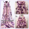 QIBZI Scarves for Women, Elegant Printed Chiffon Silk Scarf, Decorative