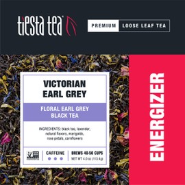 Tiesta Tea - Victorian Earl Grey, Loose Leaf Floral Earl Grey Black Tea, High Caffeine, Hot & Iced Tea, 4 oz Tin - 50 Cups, Natural Flavored, Black Tea Loose Leaf