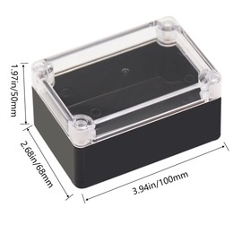 Otdorpatio Project Box IP65 Waterproof Junction Box ABS Plastic Black Electrical Boxes DIY Electronic Project Case Power Enclosure Clear Cover 3.94"x2.68"x1.97"(2Pcs)