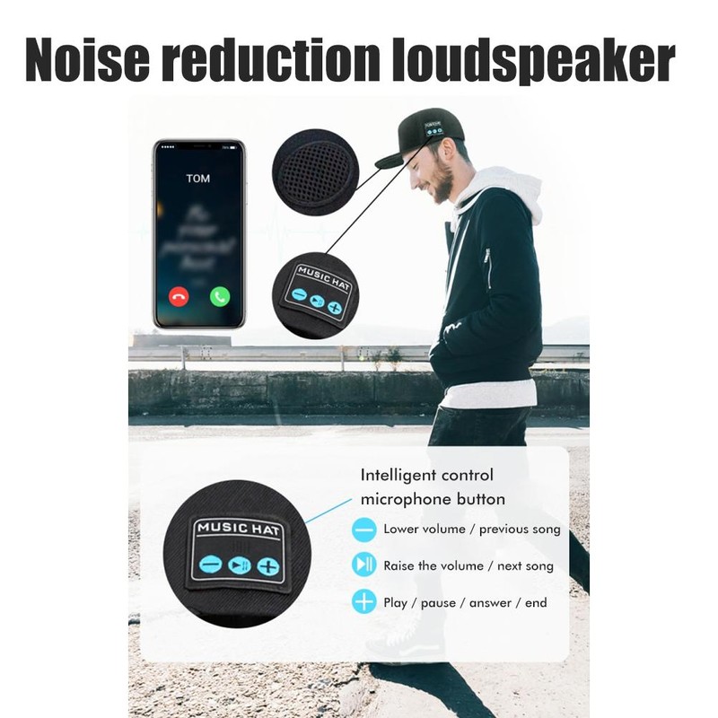 Hat with Bluetooth Speaker Bluetooth 5.0 Wireless Smart Speaker Baseball