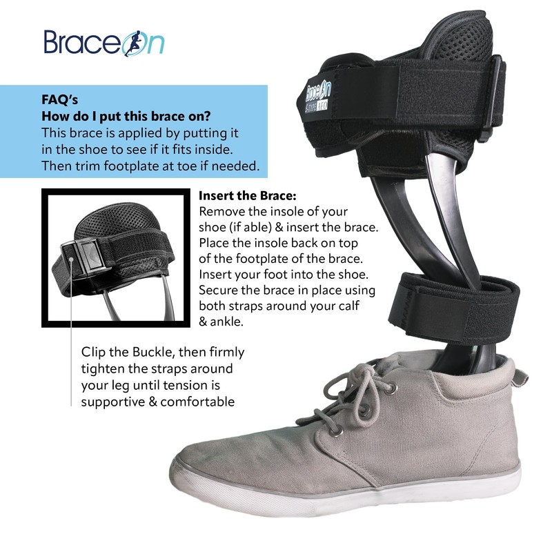 Brace On AFO S-Type - Drop Foot Stabilizer Brace, Moldable,