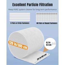 Pawfly Air Vent Filters for Home Floor, MERV 8 Floor Vent Filters, Air Vent Covers Filters, Cut to Fit Air Filter Roll, Filter Media for HVAC Systems, Grilles & Ceiling, 120" x 20" x 0.2"