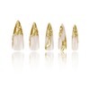 Vopintpy Gold 3D Irregular Pattern Press on Nails Extra Long