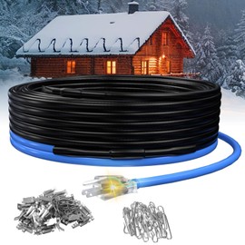 TOPDURE 100ft Roof Heat Cable, 5w/ft, Ideal for Roof and Gutter Deicing, Safe on Metal or Plastic, CSA ETL Certified, 120V