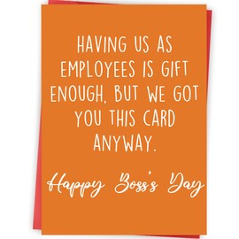 Zyulin Gifts for Bosses, Funny Boss Day Card, Boss Gifts for Women Men from Employee