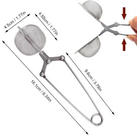 3 Pcs Mesh Snap Ball Tea Strainer with Handle for Loose Leaf Tea and Mulling Spices Stainless Steel Tea Infuser Tea Filter Fruit Squeeze