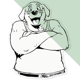 'Golden Retriever Furry' Clear Sticker Decal – Waterproof Film for Windows, Cars, Walls & Crafts, XL (460mm) (DC00143983)