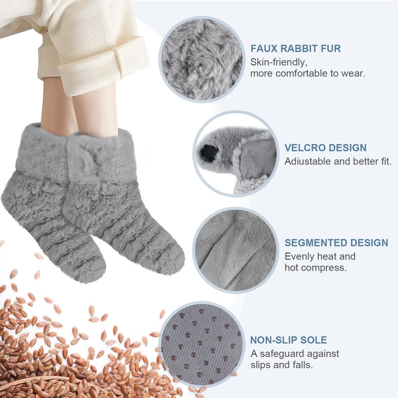 Microwavable Feet Booties for Discomfort Reduction, Heating Foot Warmer for