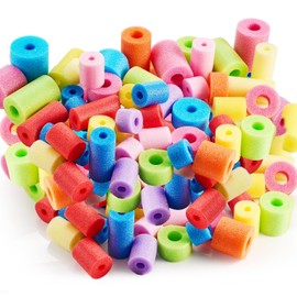 Frienda 100 Pcs Pool Noodles Bits Multicolor Craft Small Size Versatile Mixed Floating Pool Noodles Foam Rope Tube for Play or DIY Craft Multipurpose (Mixed Sizes,Macaron Colors)