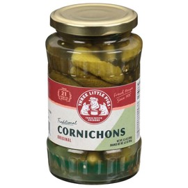 Three Little Pigs Cornichons Baby Sour Gherkins, Vegan, 12.4 Ounces (Pack Of 12)