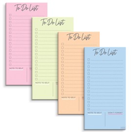S&O Colorful Magnetic To Do List for Refrigerator - 4 Pack Magnetic Notepads for Refrigerator - Fridge Notepad with Magnet - Magnetic List Pads for Refrigerator - Grocery List Pad - 3.5x7”, 45 Page