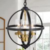 Treekee Rustic Chandelier, 14" Farmhouse Globe Orb Pendant Light, Vintage