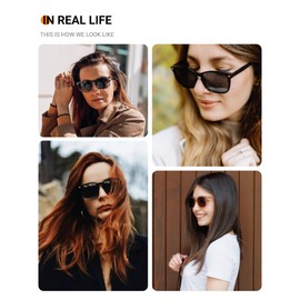 TIJN Polarized Sunglasses for Women Men Classic Trendy Stylish Sun Glasses 100% UV Protection 2 Pack