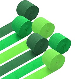 Ainmto 6 Rolls Green Crepe Paper Streamersï¼Each Roll 25M x 4.5CMï¼,Perfect Decorations for Party