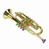 Gold Kid Trumpet Toy with 4 Colored Keys Interesting Educational