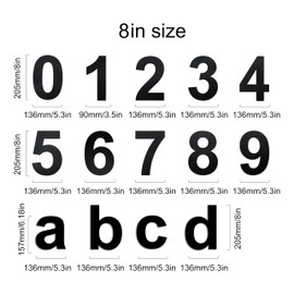 nanlyiau House Number 8 inches/20.5 cm Stainless Steel House Numbers Black Matt Modern House Number Made of Stainless Steel, Floating Appearance (Black 8-in-0)
