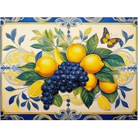 Fruit Bouquet Pattern A948 Accent Tile Mural Kitchen Bathroom Wall Backsplash Behind Stove Range Sink Splashback One Tile 10"x8" Ceramic, Matte