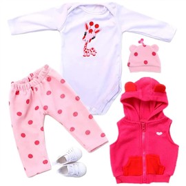 ZIYIUI - Doll Clothes New Born Baby Doll One-Piece Long Sleeve Baby Kids Sleepwear for Babies - Pyjamas with Fee Reborn Doll Clothes (Pack of 2)