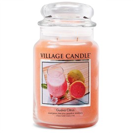 Village Candle Guava Citrus, Large Glass Apothecary, Jar Scented Candle, 21.25oz