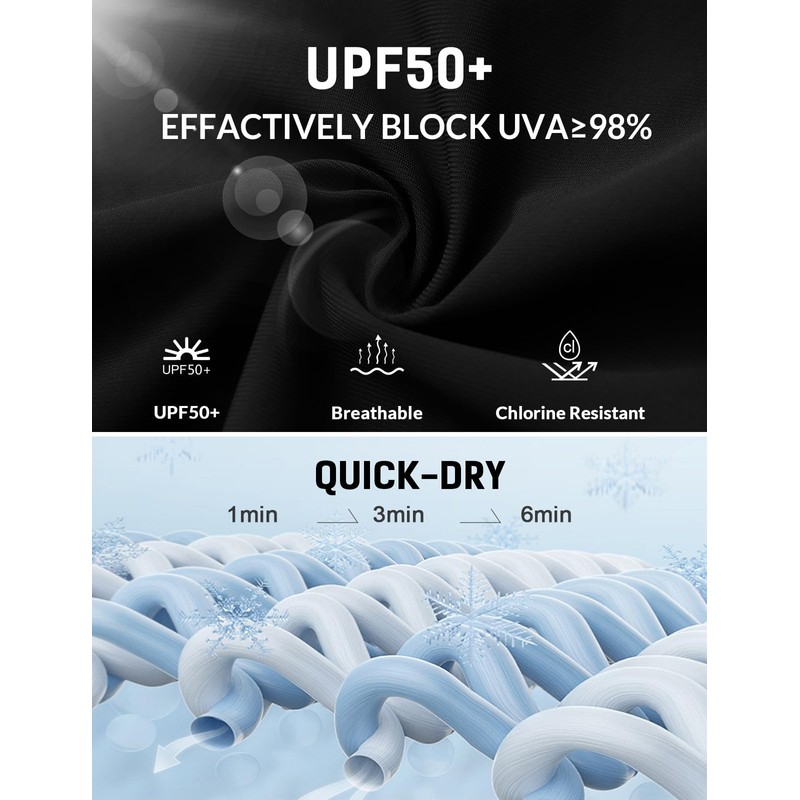 BALEAF Swim Shorts Women 5" High Waisted with Zip Pockets