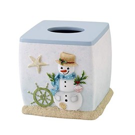 Avanti Linens Coastal Snowman Collection, Tissue Cover, Multicolor