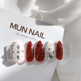 MunNail Snowflake Nail - Short Oval / MunNail 눈꽃네일 - 숏오벌