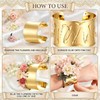 AMAWIN 6 Pcs Gold Corsage Cuff Bracelets Bulk for Wedding