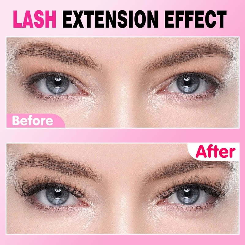 Kiusatig Eyelash Extension Kit 100PCS DIY Lash Extensions Kit Cluster