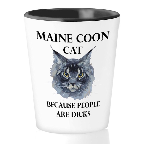 Bubble Hugs Cat Lover Shot Glass 1.5oz - Maine Coon