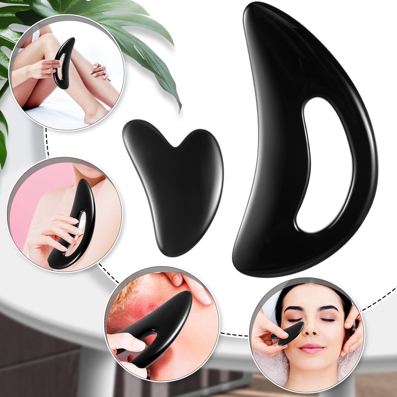 BBTO 2 Pcs Body Gua Sha Tool Large Resin Scraping