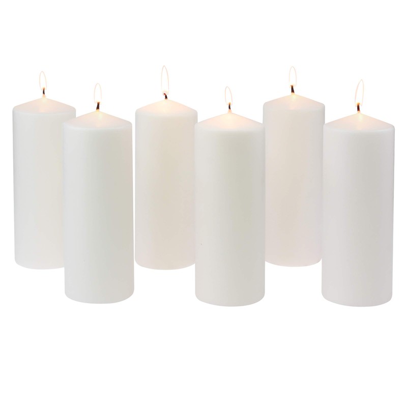 Stonebriar 80 Hour Long Burning Unscented Pillar Candles, 3x8, White