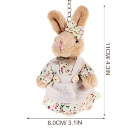 Holibanna 2pcs Rabbit Keychain Backpack Keychains Kawaii Bag Keychains Rabbit Key Rings Aesthetic Keychain Rabbit Keyring Keychain Plush Car Key Holder Plush Toy Miss Fabric Baby