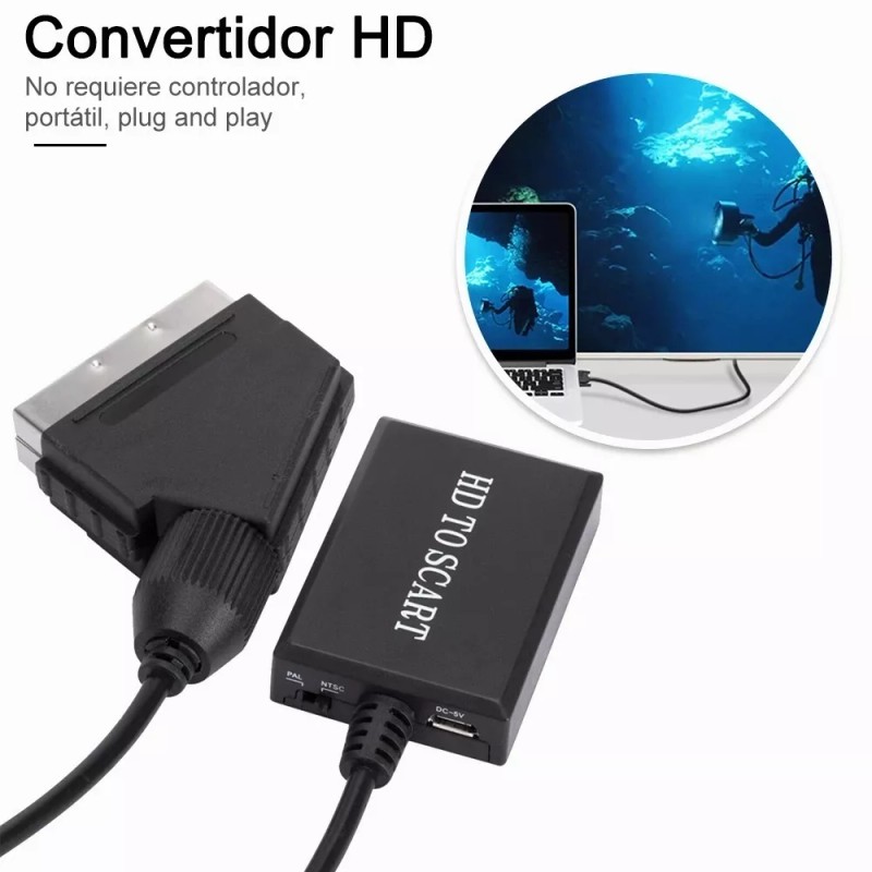 GOMITA Adaptador De Vídeo Hd Hdmi A Scart Cable De