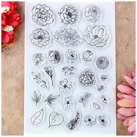 Flowers Leaves Clear Stamps for Card Making Decoration and DIY Scrapbooking