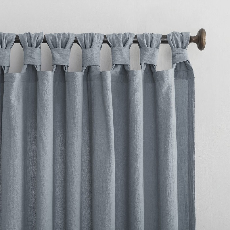 Archaeo Washed Cotton Twist Tab Curtain, 52" x 95", Storm