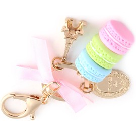 Dpofirs Llavero Rojo de la Torre de Rose Macaron Lindo Encanto para Mujer Bolso Coche Llavero Decoración