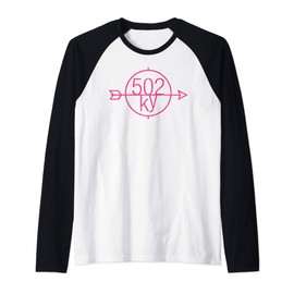 Kentucky Area Code 502 Louisville State Hometown Pink Raglan Baseball Tee