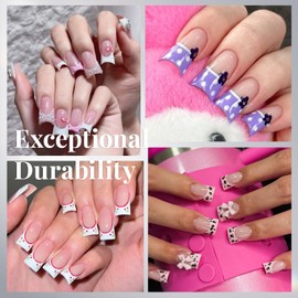 krofaue Duck Nail Tips - 240pcs Clear Soft Gel Curved Nail Tips 12 Sizes Crystal Duck Feet Style Half Cover False Nails Extra Wide French Nails with Box for DIY Salon