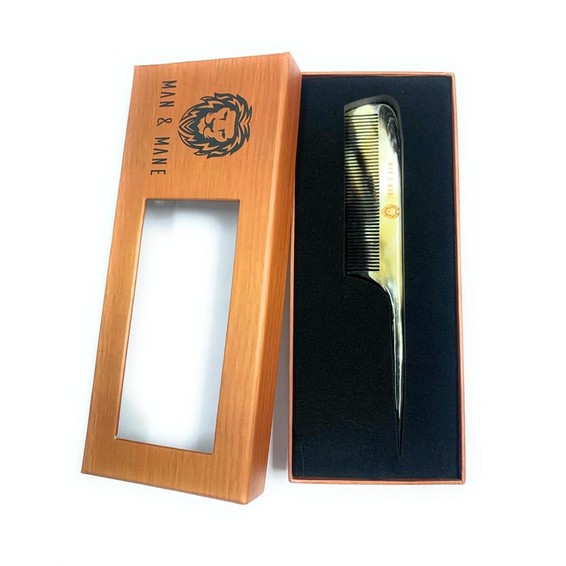Premium Handmade 100% Oxhorn Anti-static Rat Tail Fine Tooth Comb