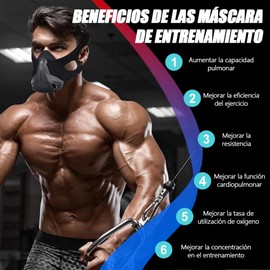 Máscara de Entrenamiento, High Altitude Mask de [25 Niveles] para Resistencia y Aguante con Resistencia Ajustable para Gimnasio, Cardio, Fitness, Resistencia y Entrenamiento HIIT.(L, Más de 100KG)