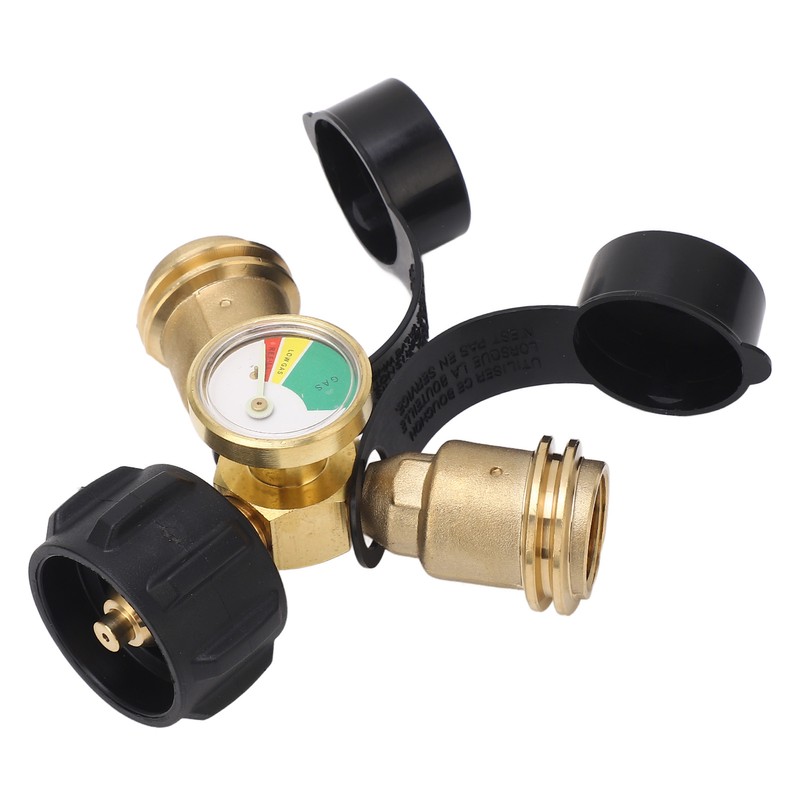 2 Way Propane Gas Splitter Brass POL to Qcc1 Y