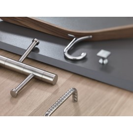 Gedotec Samra Single Coat Hook Square Coat Hook Matt Chrome | Depth 45 mm | Wardrobe Hook - Invisible Concealed Screwed | 1 Piece - Wall Coat Rack with Mounting Screws