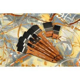 Creative Mark Muscle Brushes - Professional Brushes for Artists & Painting with Synthetic Hair for Any Surface - Long Handle Round #30