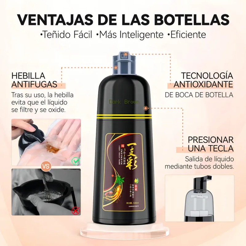 Kaisasa Champú Para Tinte De Cabello marrón oscuro 3 En